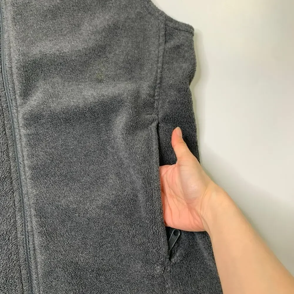 Columbia Vest Mens S Small Graphite Steens Mountain Fleece Mock Neck Full Zip